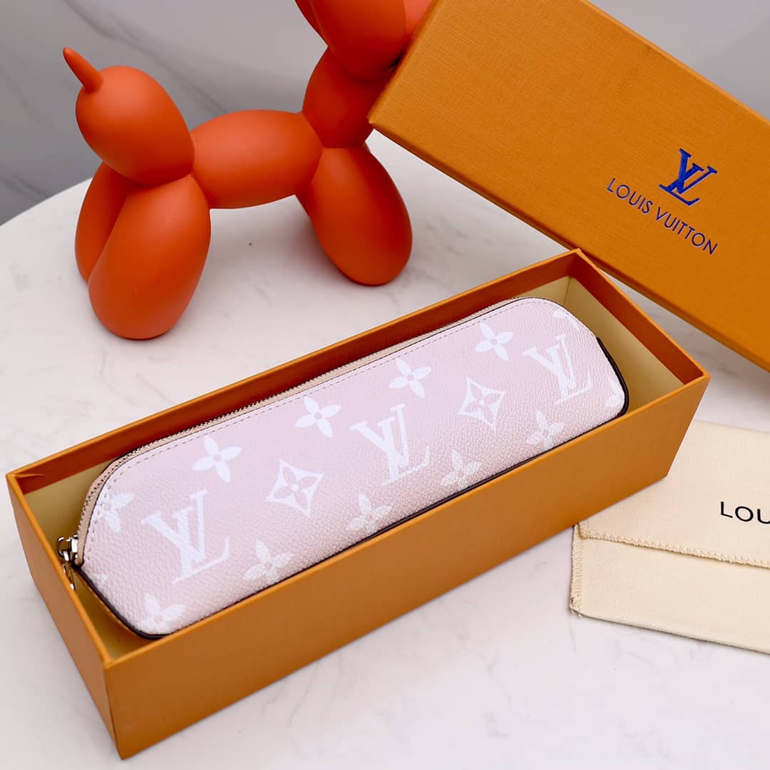 L0vis Vvtt0n Pencil Pouch Elizabeth Monogram Canvas Replica Pink GI0009
