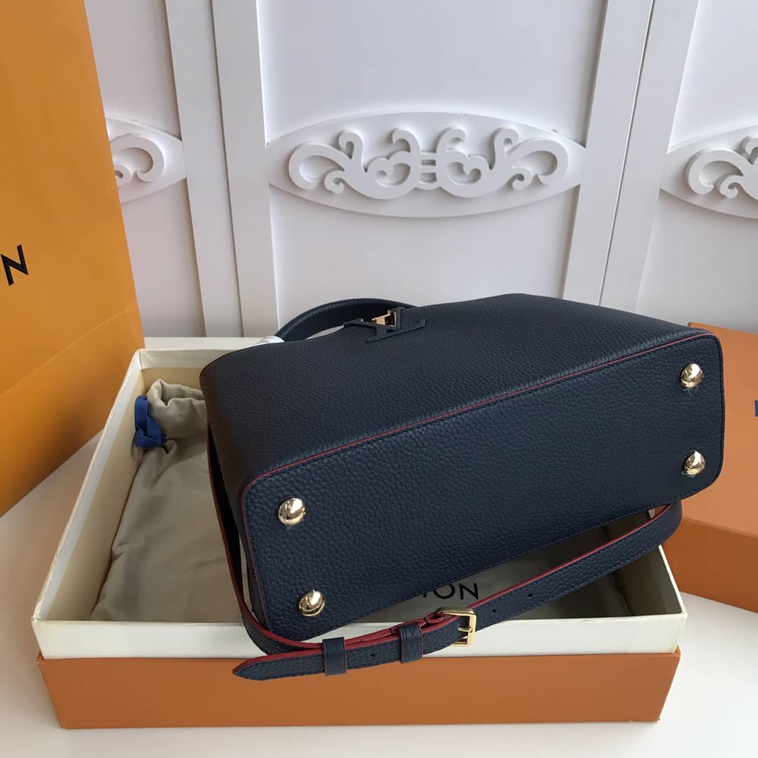 L0vis Vvtt0n Capucines MM 2way Taurillon Leather Shoulder Bag Replica Blue M43934