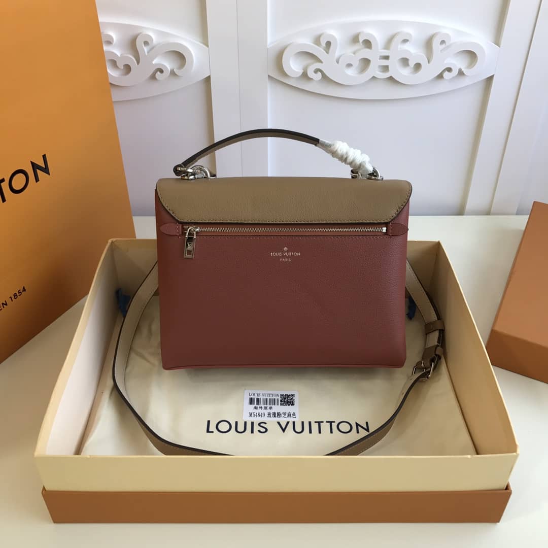 L0vis Vvtt0n MyLockMe 2way Leather Grain Replica Satchel Yellow M54849