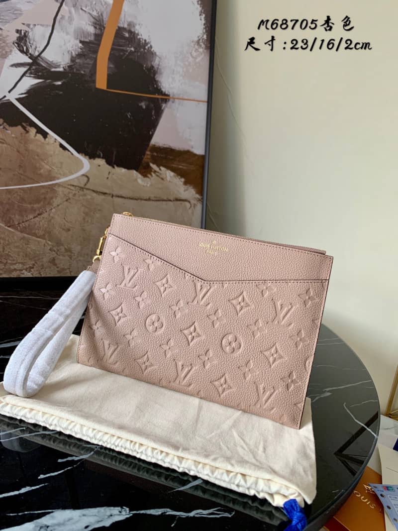 L0vis Vvtt0n Pochette Melanie MM Monogram Empreinte Replica Clutch Apricot M68705