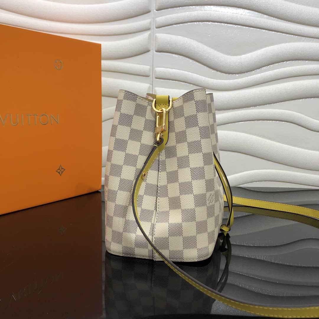 L0vis Vvtt0n Noe Monogram Canvas Replica Bucket Bag Yellow