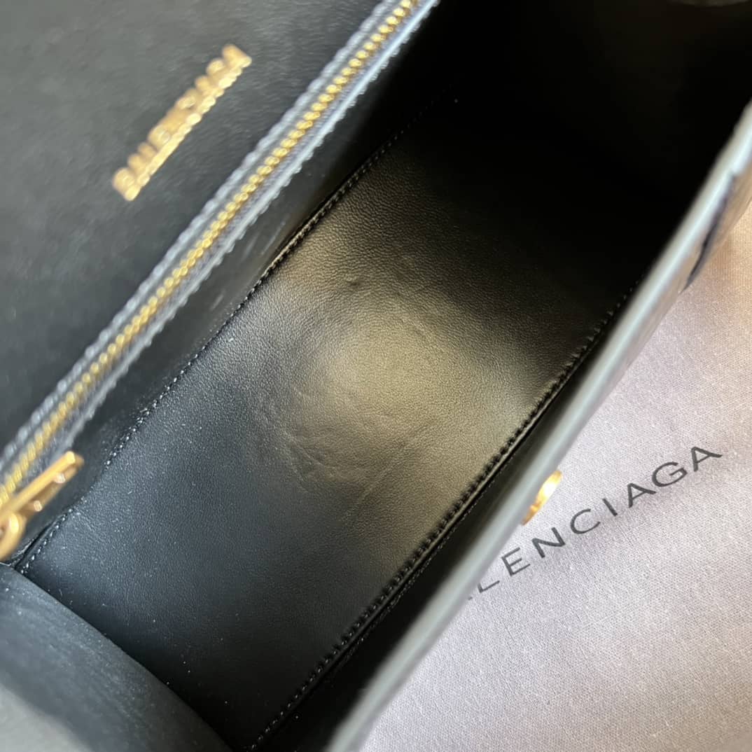 Ba1en*iaga Hourglass Leather Top Handle Replica Bag