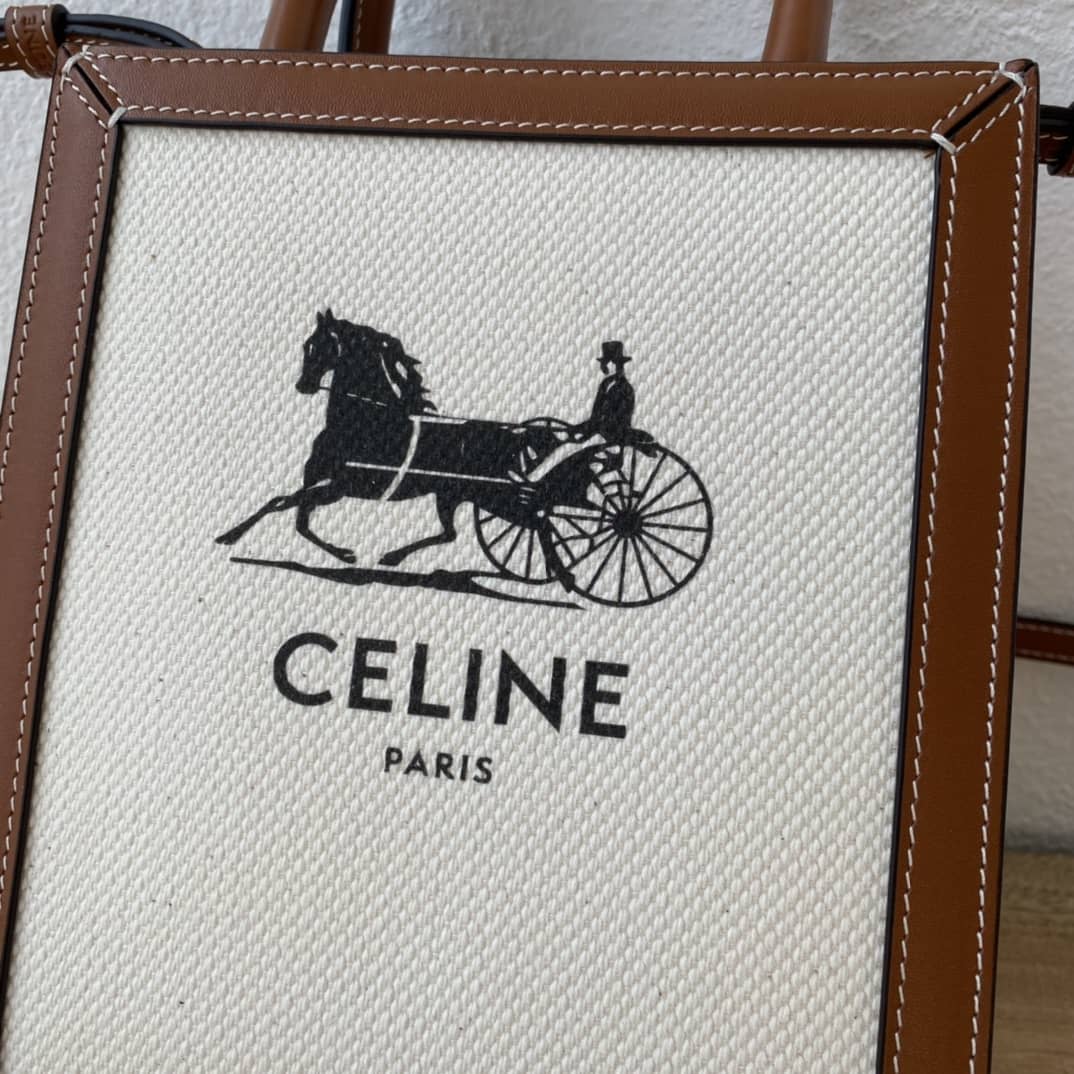Ce1i*e Dupe  Triomphe Canvas Calfskin Mini Vertical Cabas Replica Bag