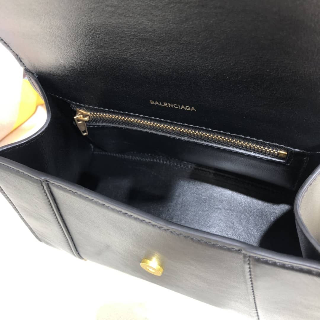 Ba1en*iaga Hourglass Leather Top Handle Replica Bag