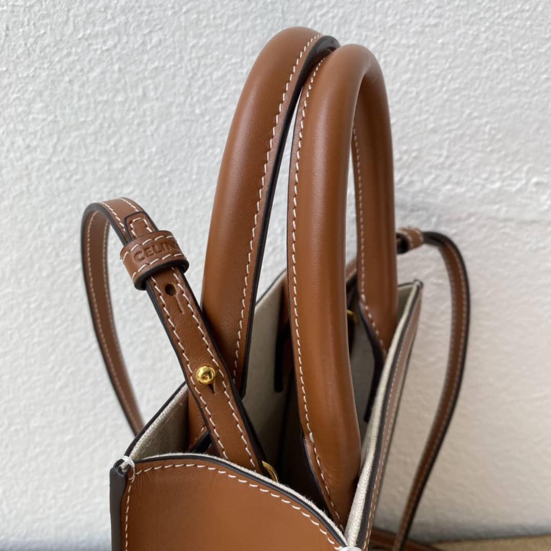 Ce1i*e Dupe  Triomphe Canvas Calfskin Mini Vertical Cabas Replica Bag