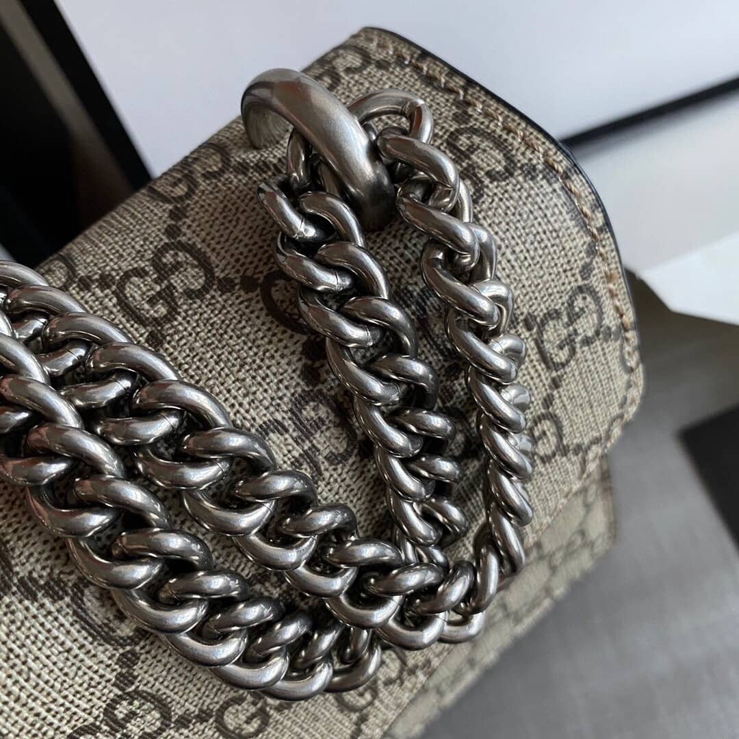 Gvc*1 GG Svp*me Dionysus Chain Replica Shoulder Bag Gray Black 400249