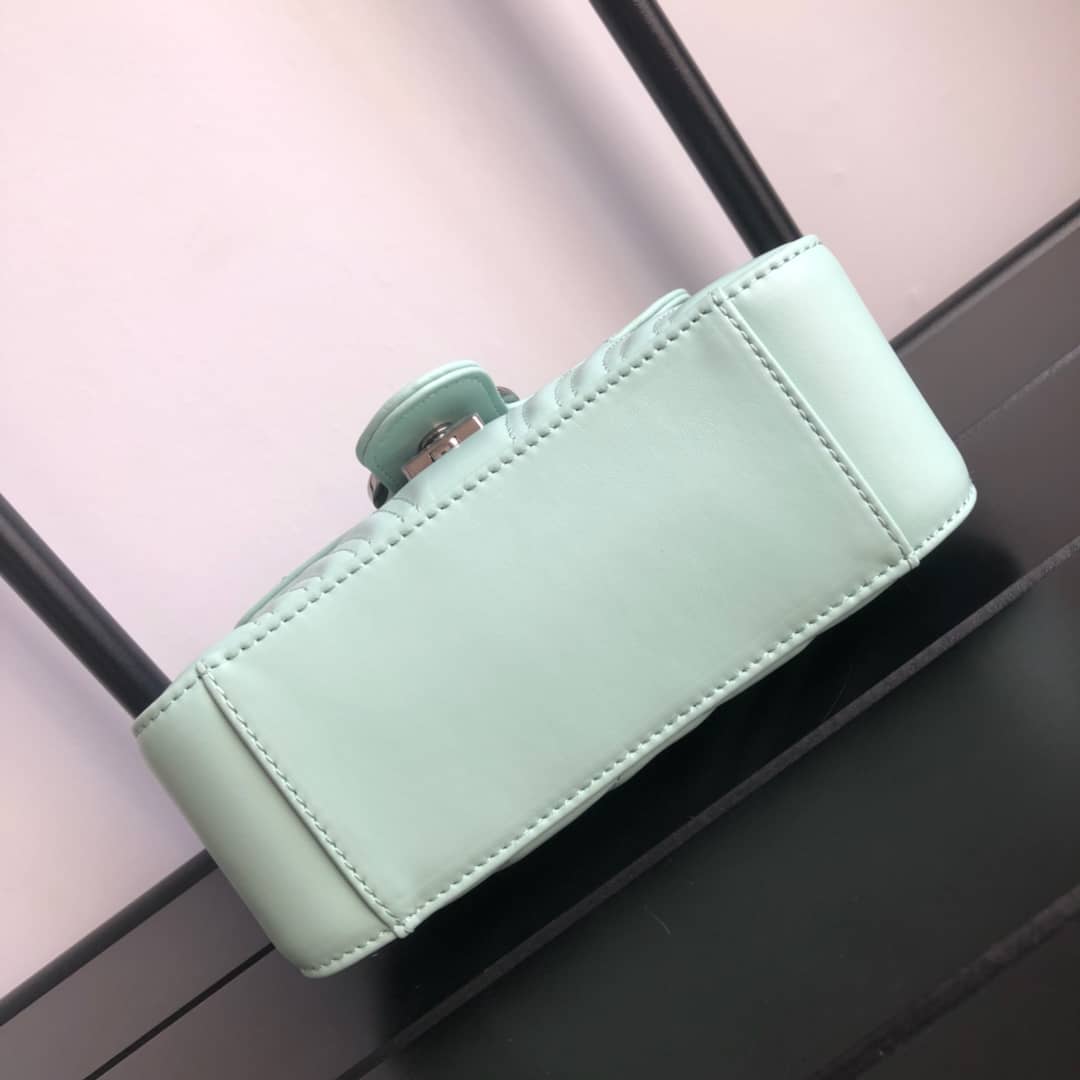 Gvc*1 GG Marmont Mini Leather Top Handle Bag Replica Green 547260