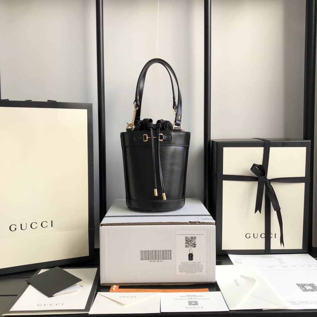 Gvc*1 Horsebit 1955 Small Bucket Bag Replica Black 637115