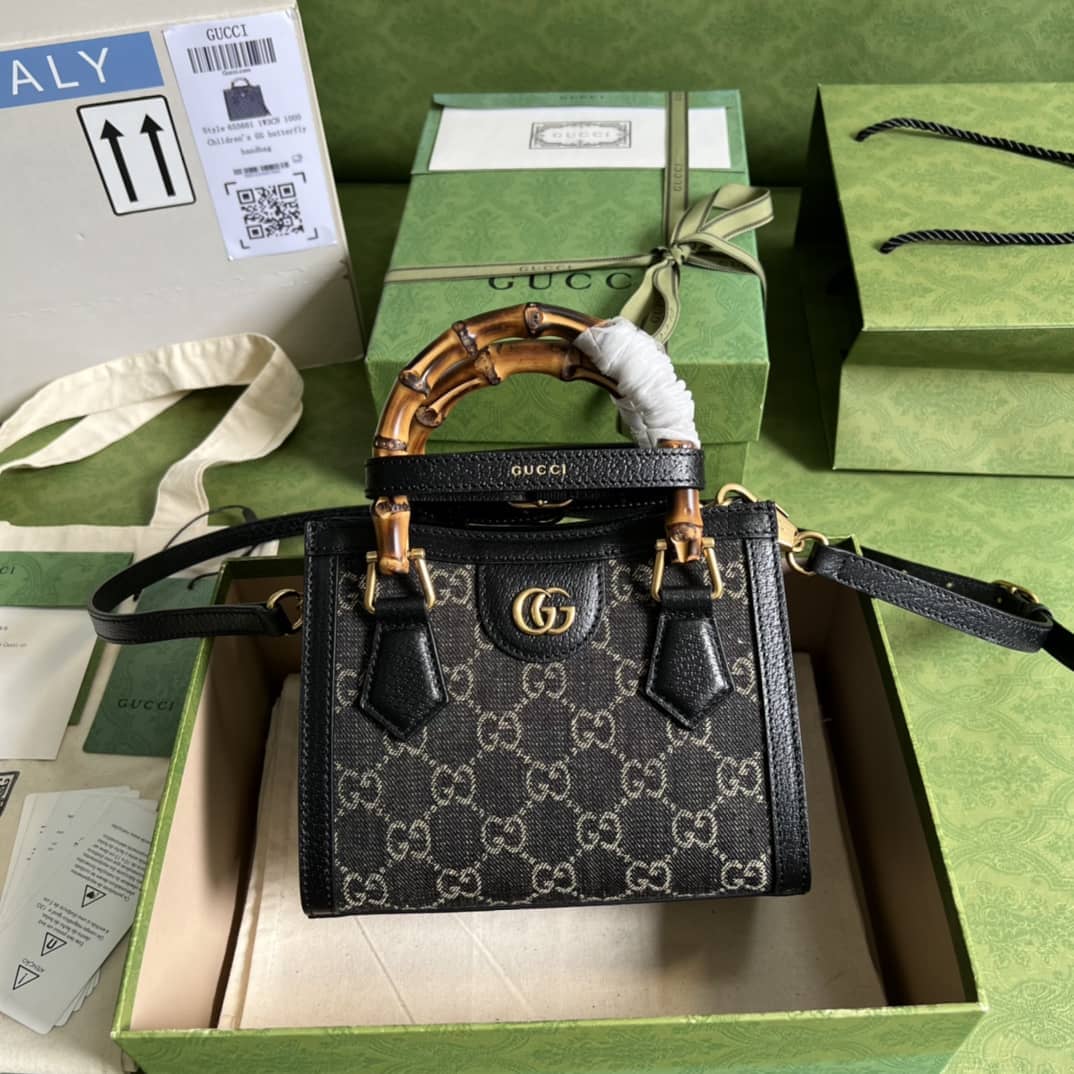Gvc*1 Diana Mini Black 655661 Replica Tote Bag