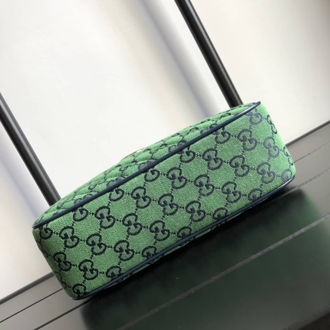 Gvc*1 GG Marmont Small Shoulder Handbag Camera Bag Replica Green 447632
