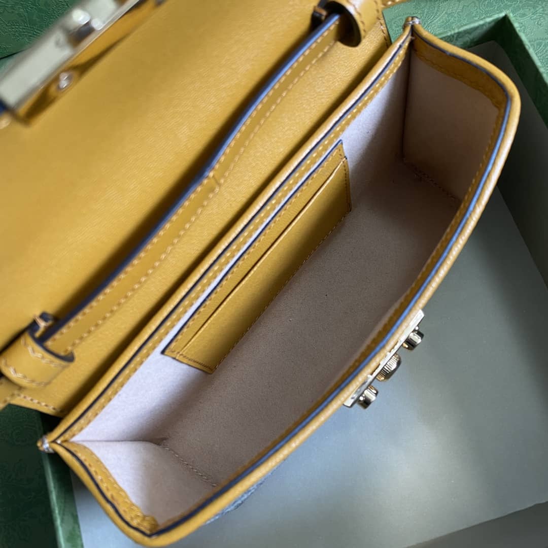 Gvc*1 Padlock GG Svp*me Canvas Top Handle Mini Bag Replica 652683