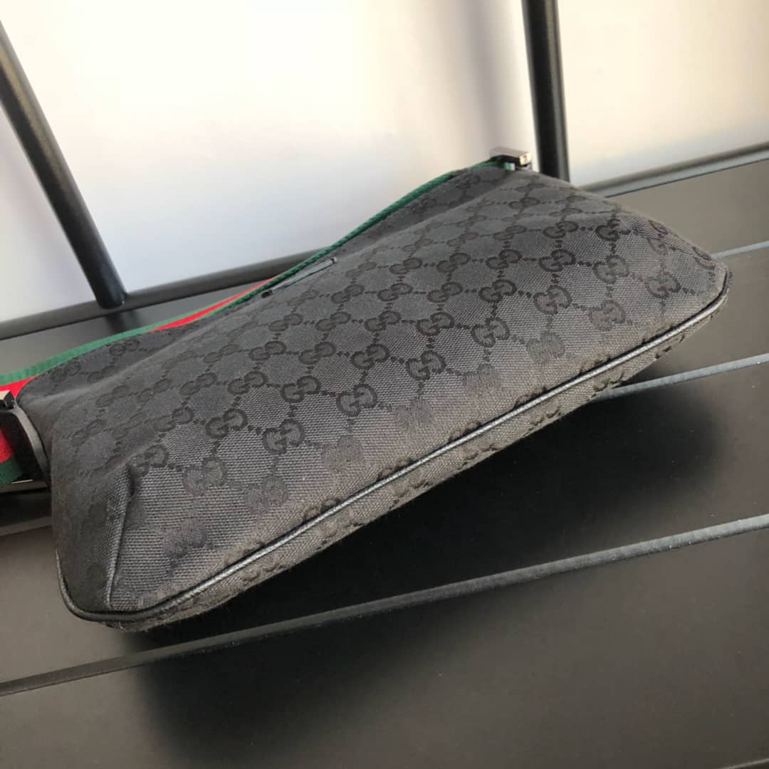 Gvc*1 GG Canvas Shoulder Bag Replica Black 189749