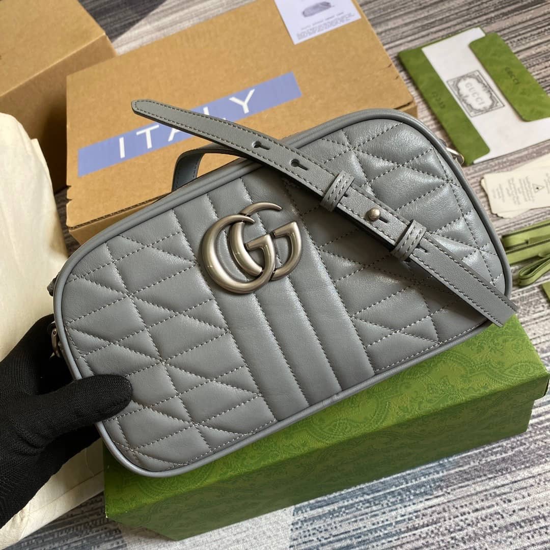Gvc*1 GG Marmont Small Shoulder Handbag Camera Bag Replica Blue 447632