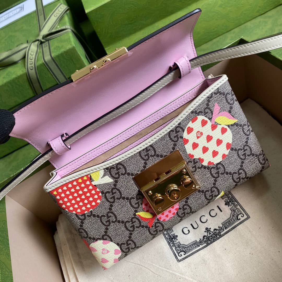 Gvc*1 GG Svp*me Canvas Padlock Mini Shoulder Bag Replica Pink 652683