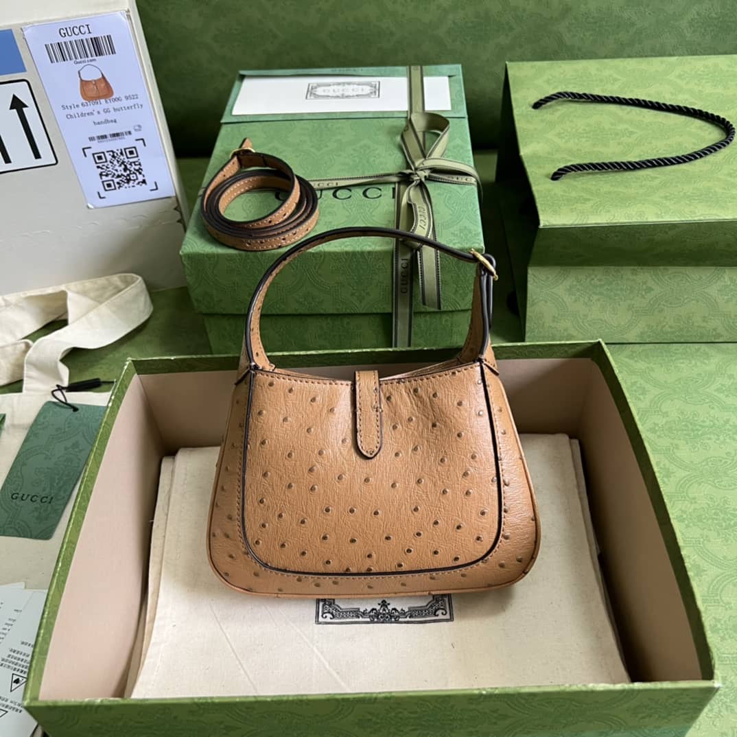 Gvc*1 Jackie 1961 Ostrich Mini Hobo 637091 Replica Shoulder Bag