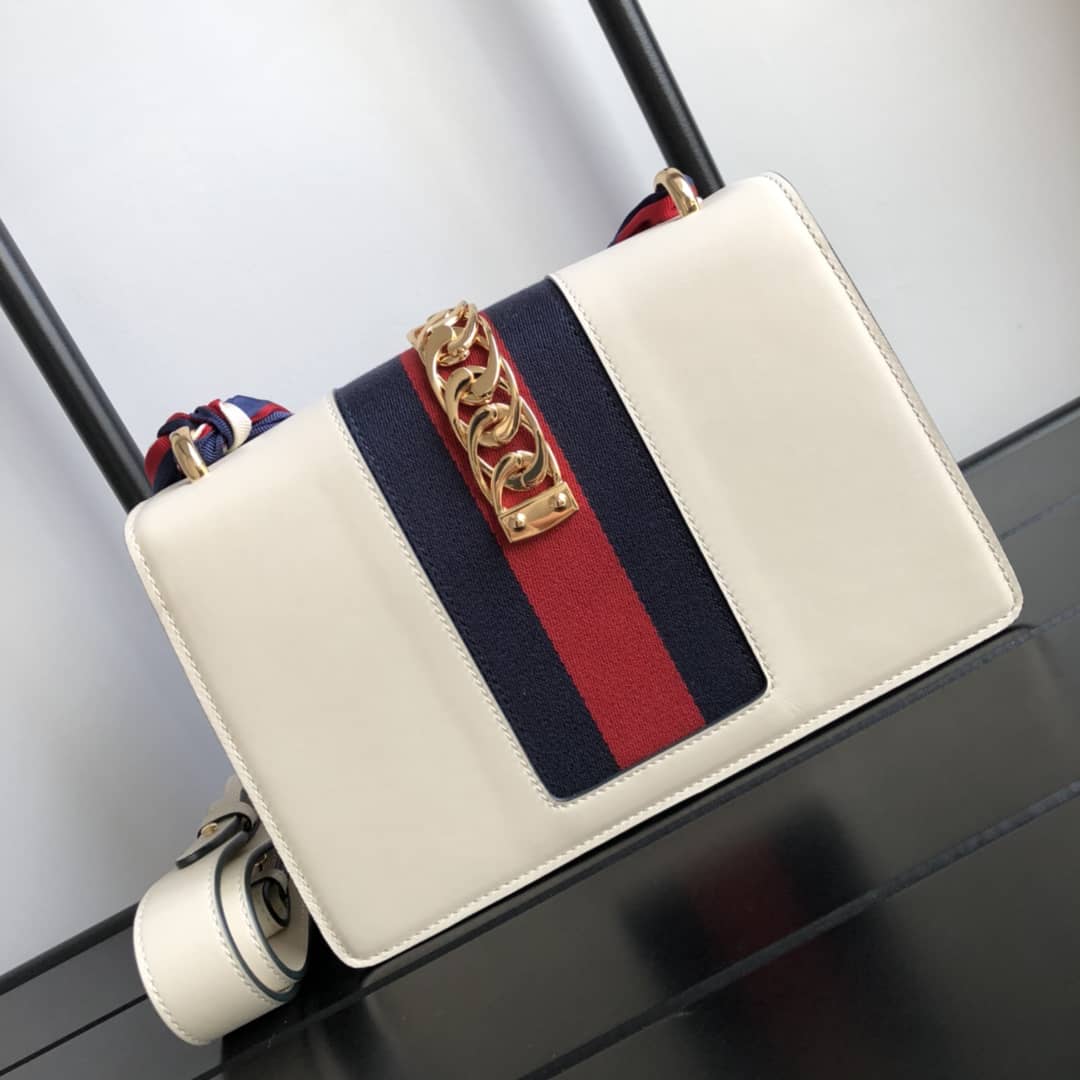Gvc*1 Sylvie Small Leather Shoulder Bag Replica White 421882