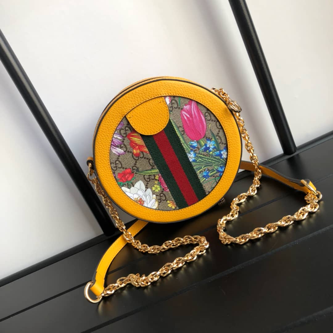 Gvc*1 Ophidia GG Flora Mini Replica Backpack Yellow 598661