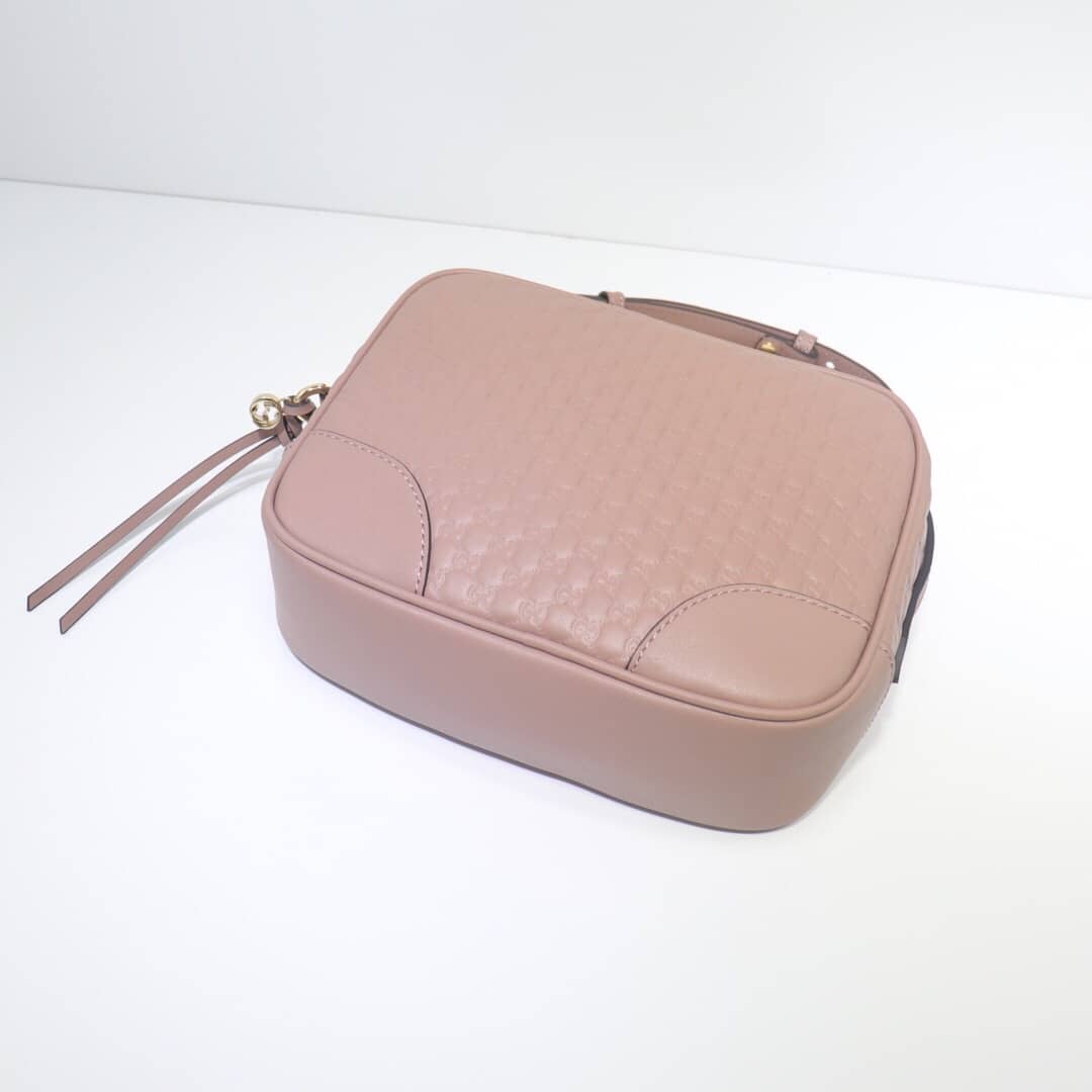 Gvc*1 Bree Gvc*1ssima GG Leather Canvas Camera Bag Replica Apricot 449413