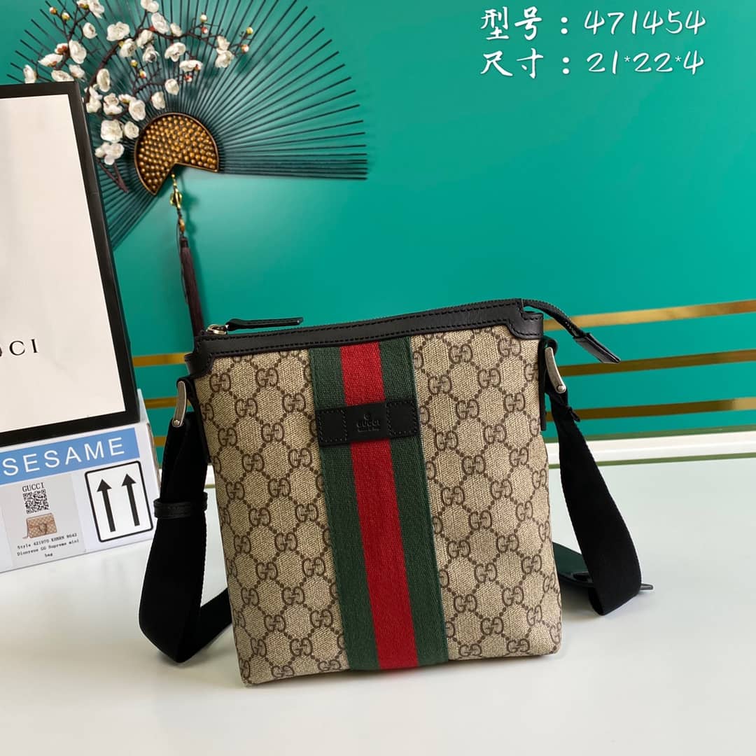 Gvc*1 Web GG Svp*me Flat Messenger Bag Replica 471454