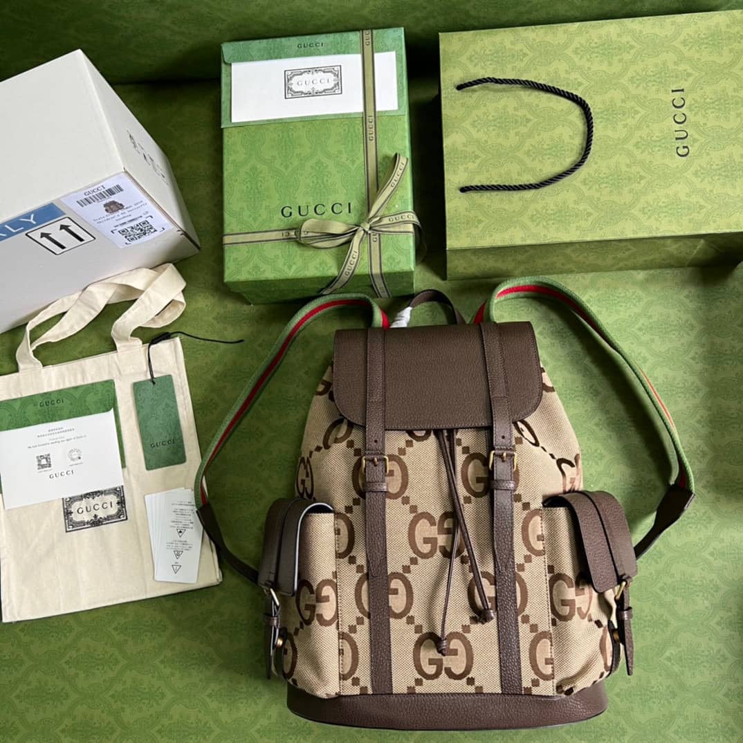 Gvc*1 Jumbo GG Canvas Leather Brown 678829 Replica Backpack