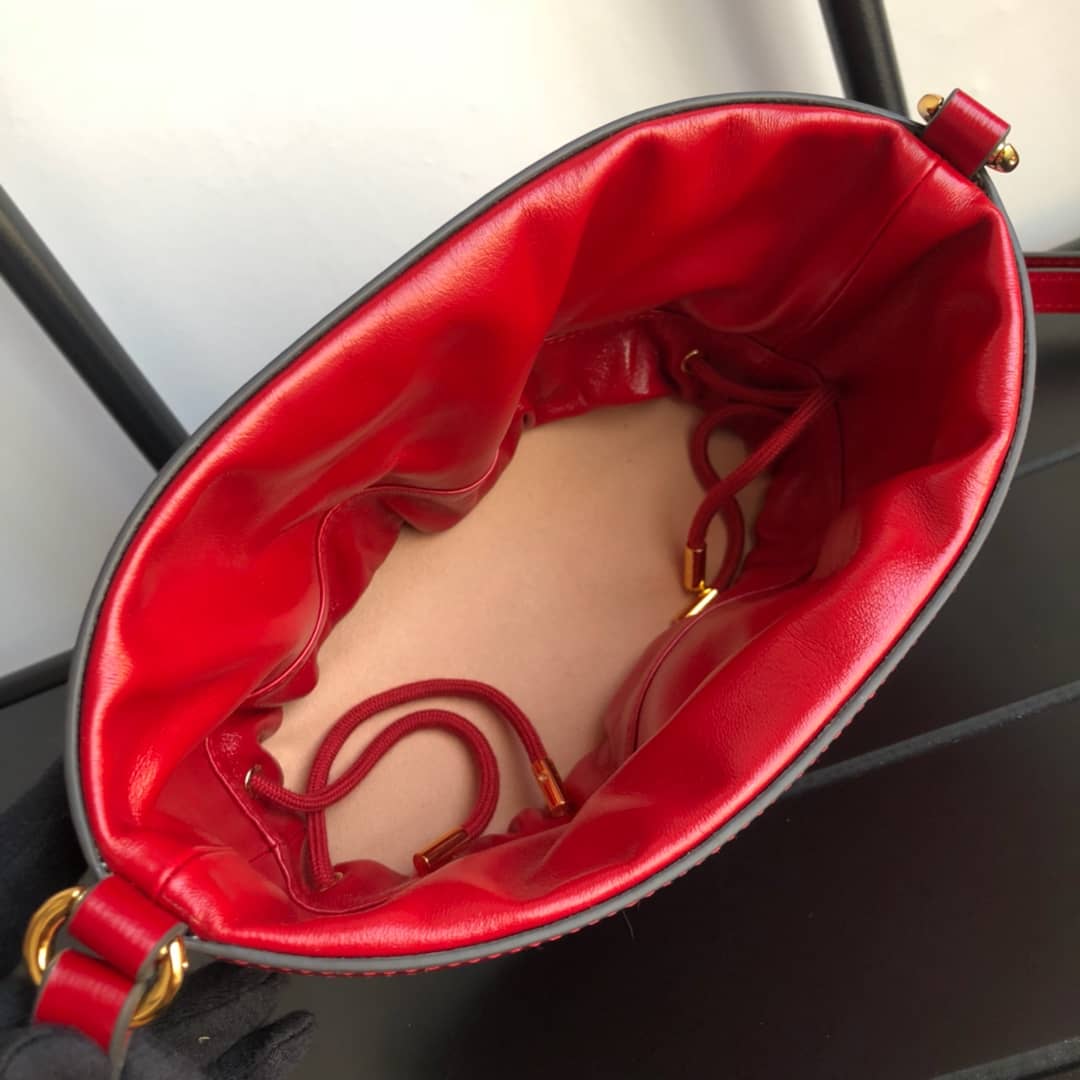 Gvc*1 1955 Horsebit Shoulder Bucket Bag Replica Red 602118