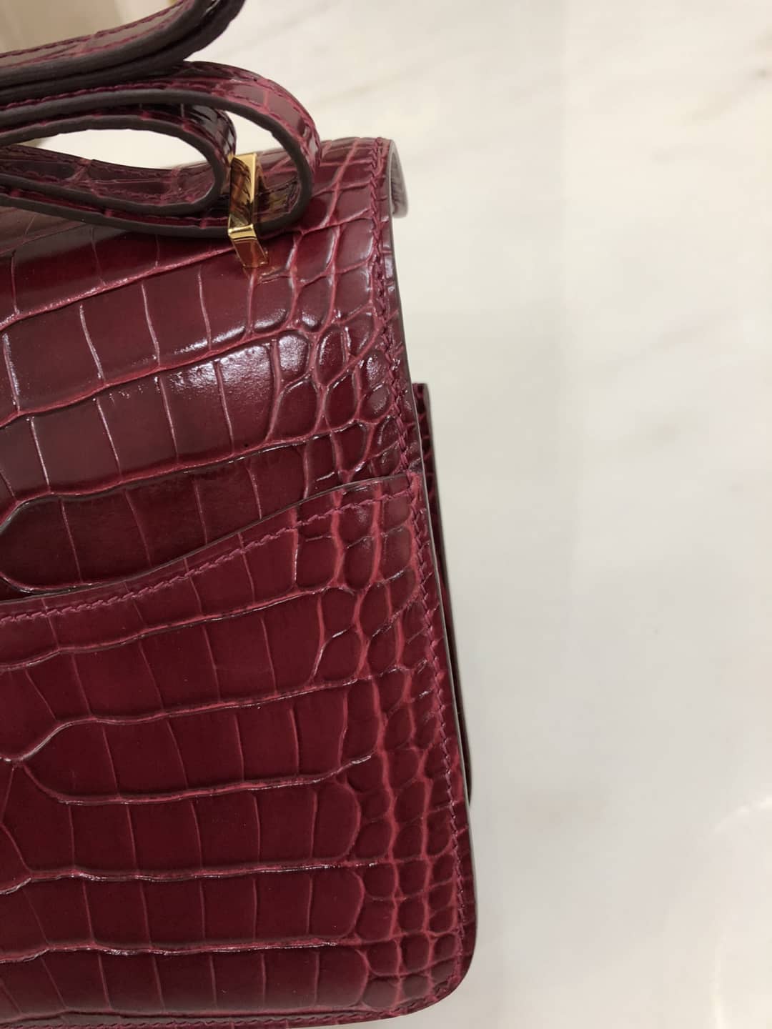 H**me5 Replica Constance 18CM Crocodile Shiny Bag