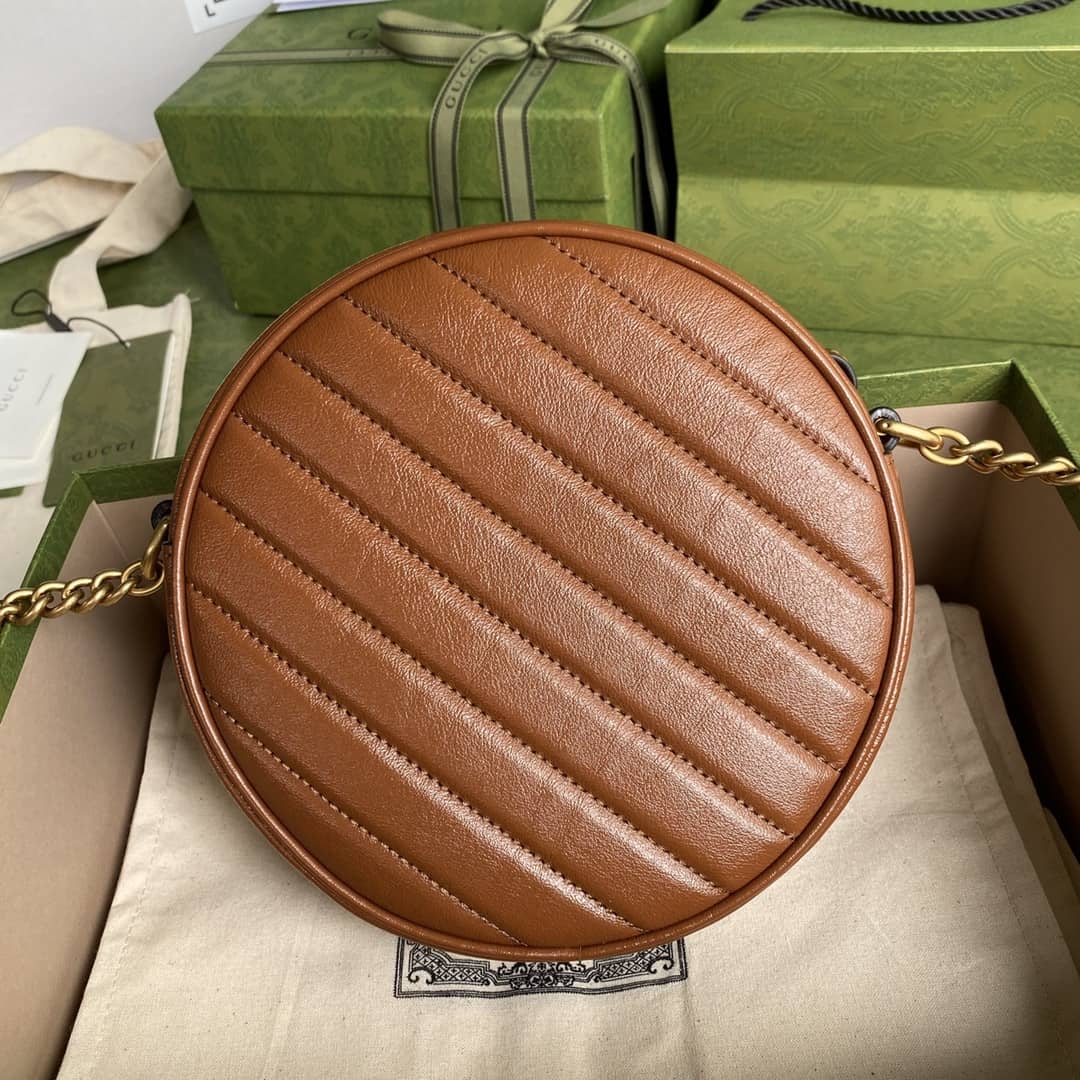 Gvc*1 Crossbody Dupe Marmont GG Matelasse Mini Round 550154