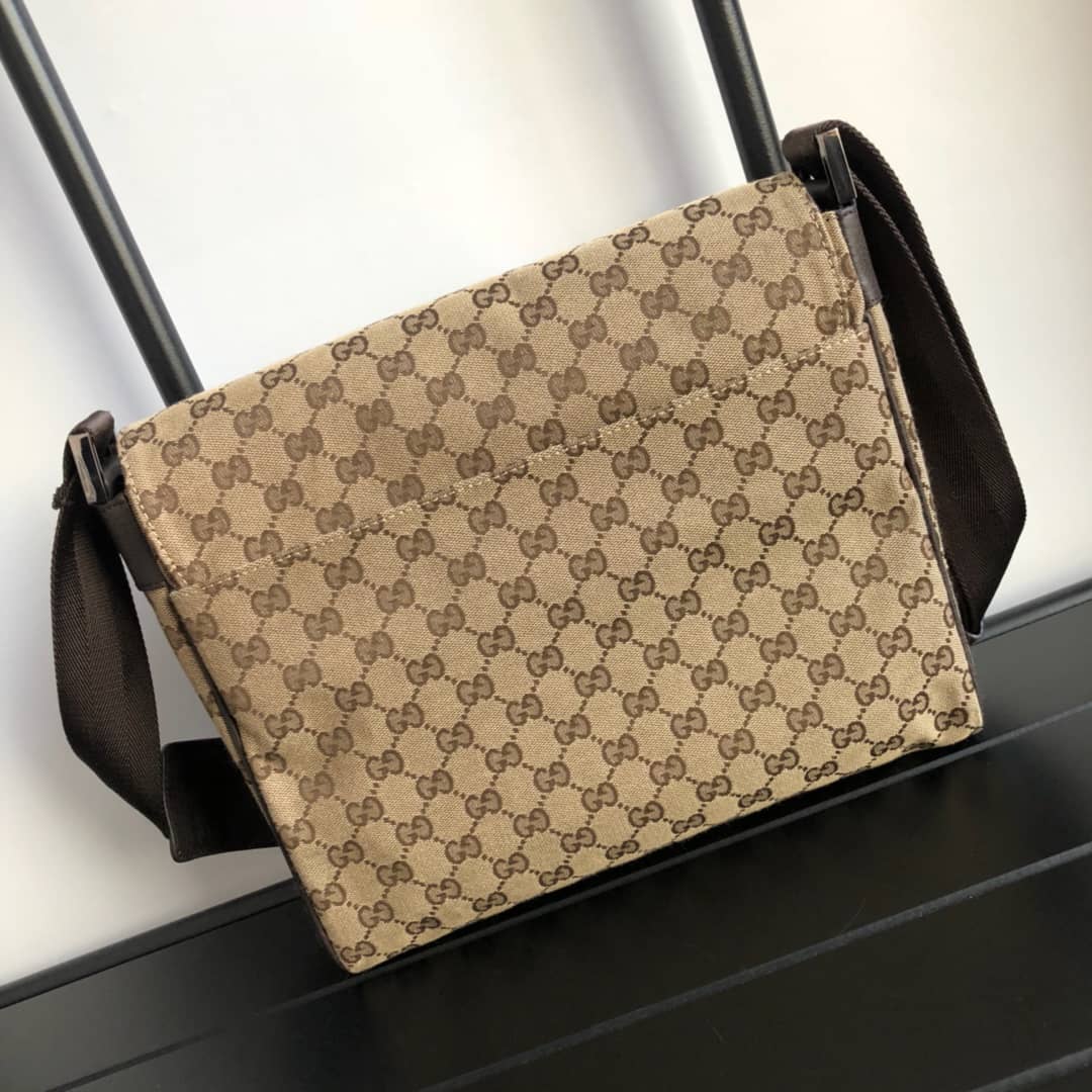 Gvc*1 GG Canvas Messenger Bag Replica Brown 146236