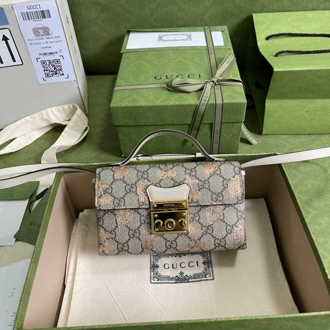 Gvc*1 Padlock GG Svp*me Canvas Top Handle Mini Bag Replica 652683