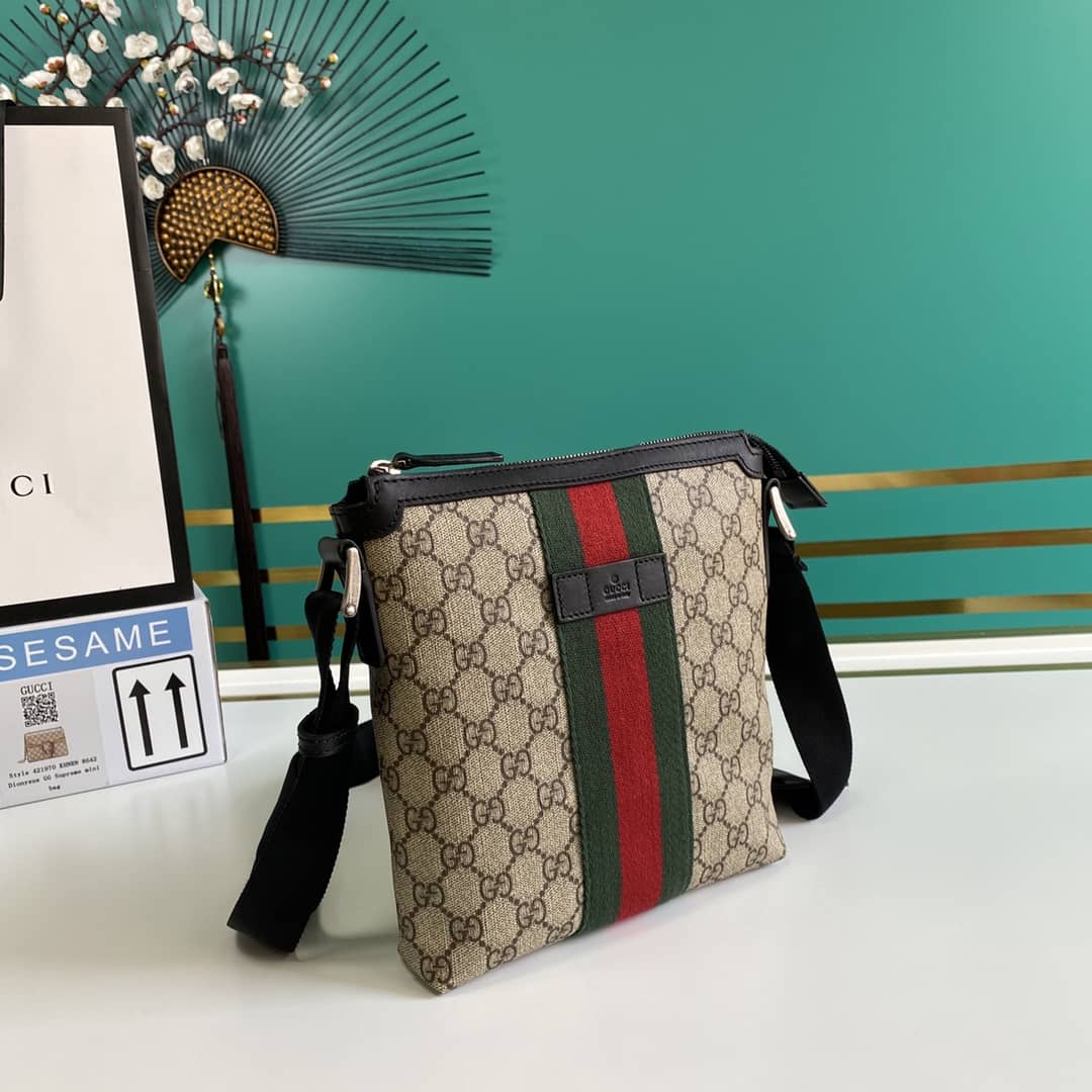 Gvc*1 Web GG Svp*me Flat Messenger Bag Replica 471454
