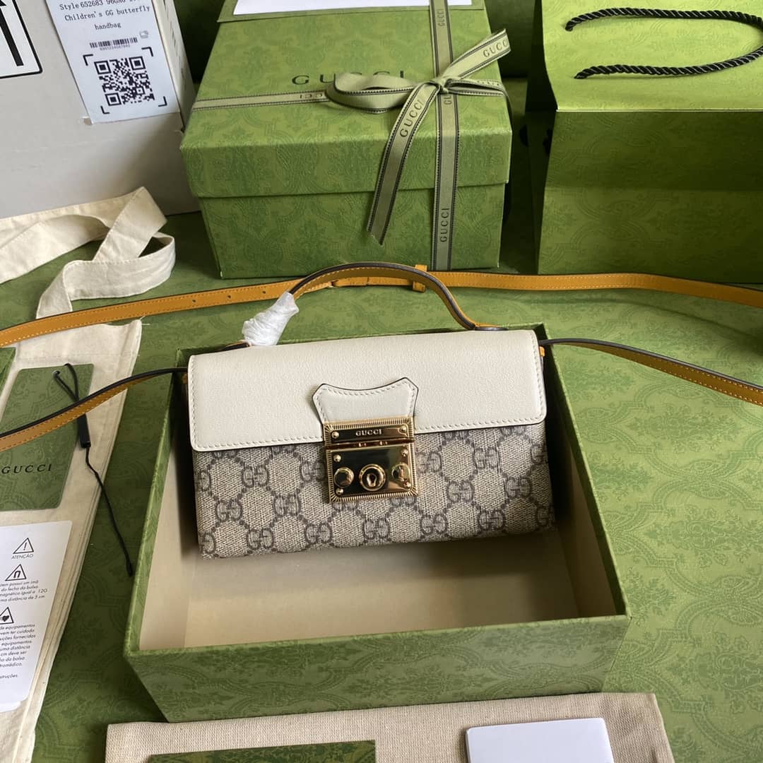 Gvc*1 Padlock GG Svp*me Canvas Top Handle Mini Bag Replica 652683