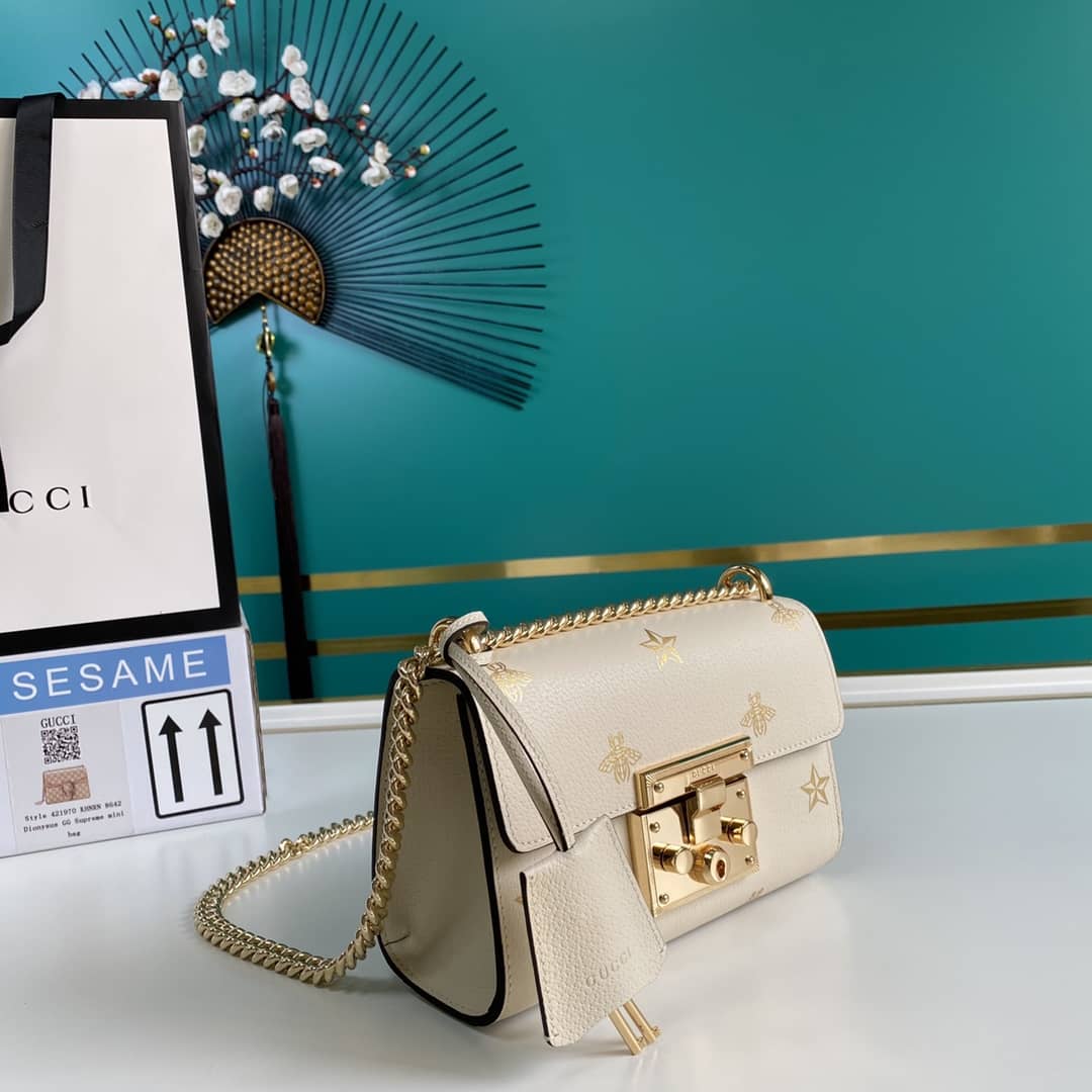 Gvc*1 Padlock Leather Shoulder Bag Replica 432182