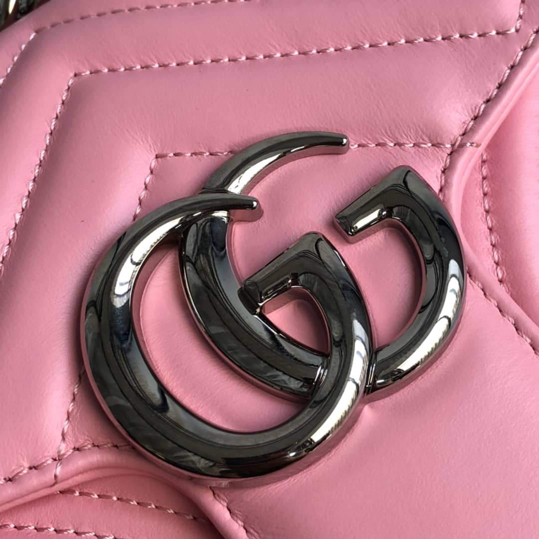 Gvc*1 GG Marmont Matelasse Shoulder Bag Replica Pink 443497