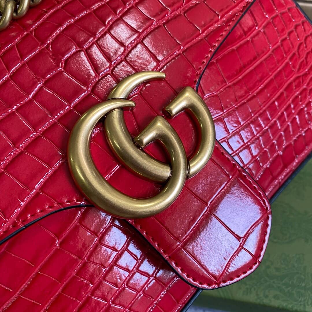 Gvc*1 GG Marmont Matelasse Shoulder Bag Replica Red 443497