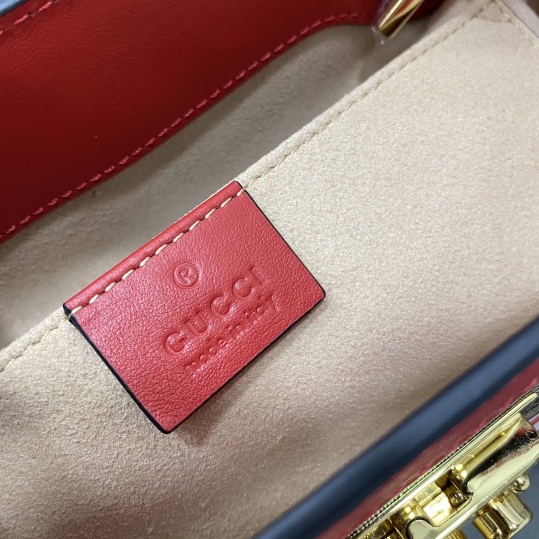 Gvc*1 Padlock Small GG Svp*me Canvas Shoulder Bag Replica Red 498156