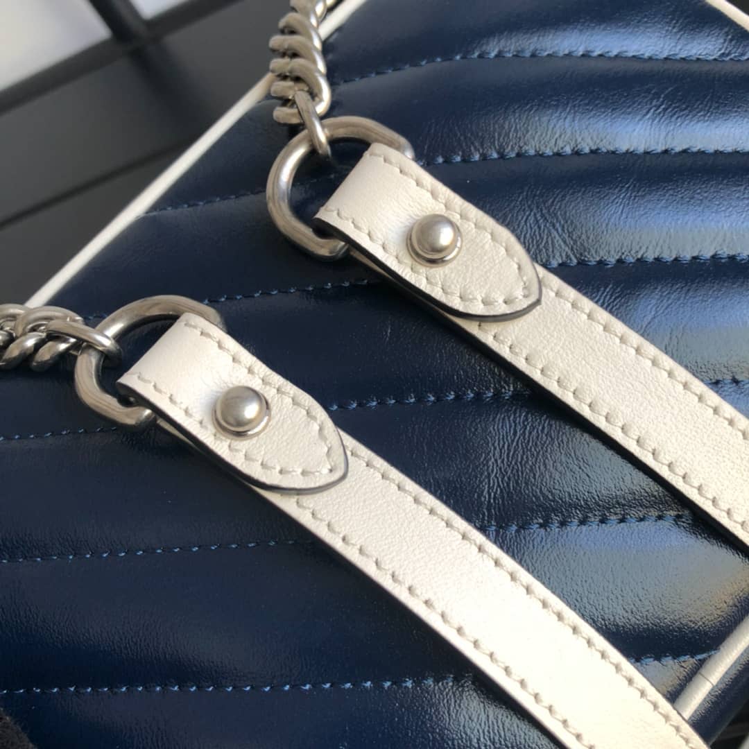 Gvc*1 GG Marmont Matelassé Mini Bag Replica Blue 448065