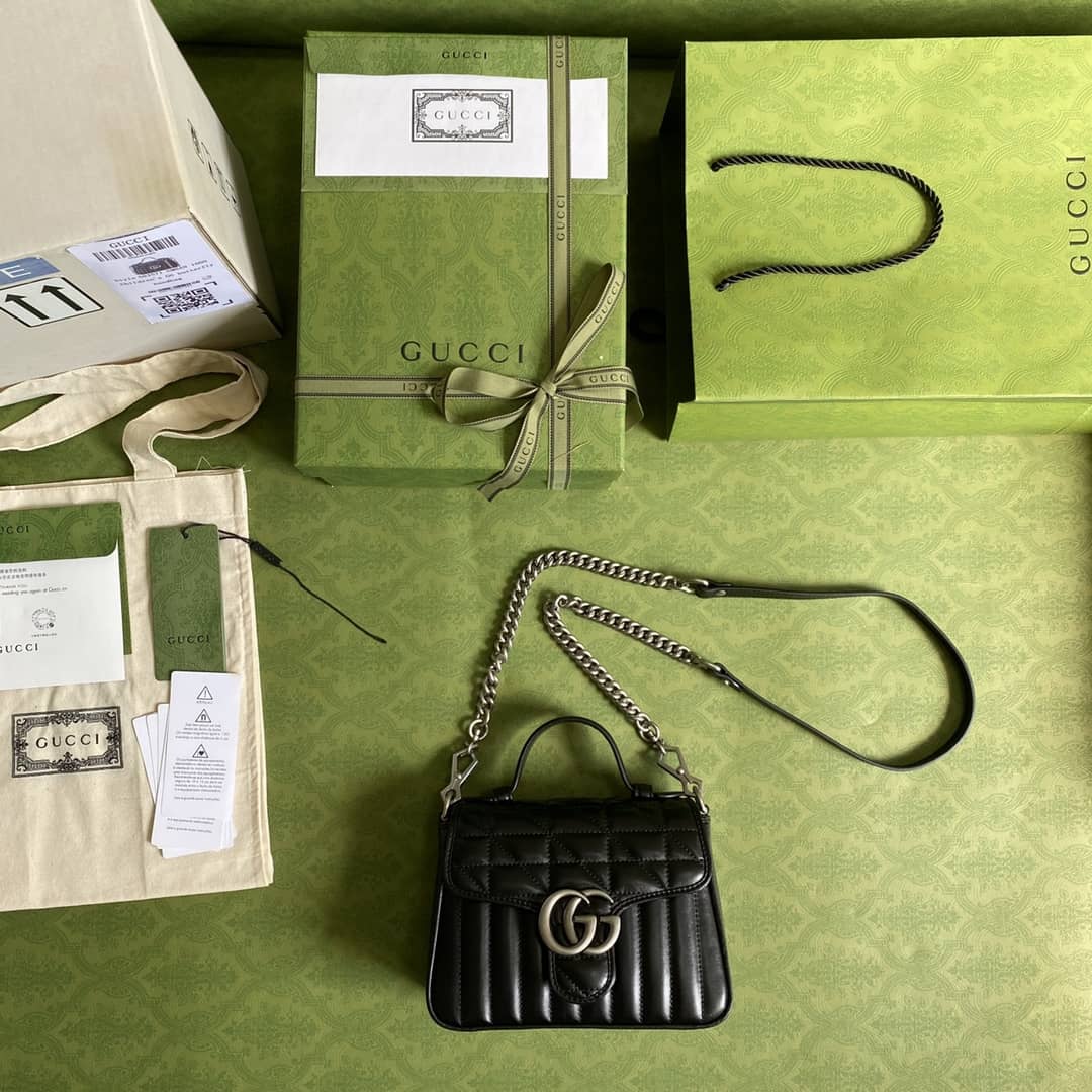 Gvc*1 Marmont GG Mini Top Handle Bag Replica 583571