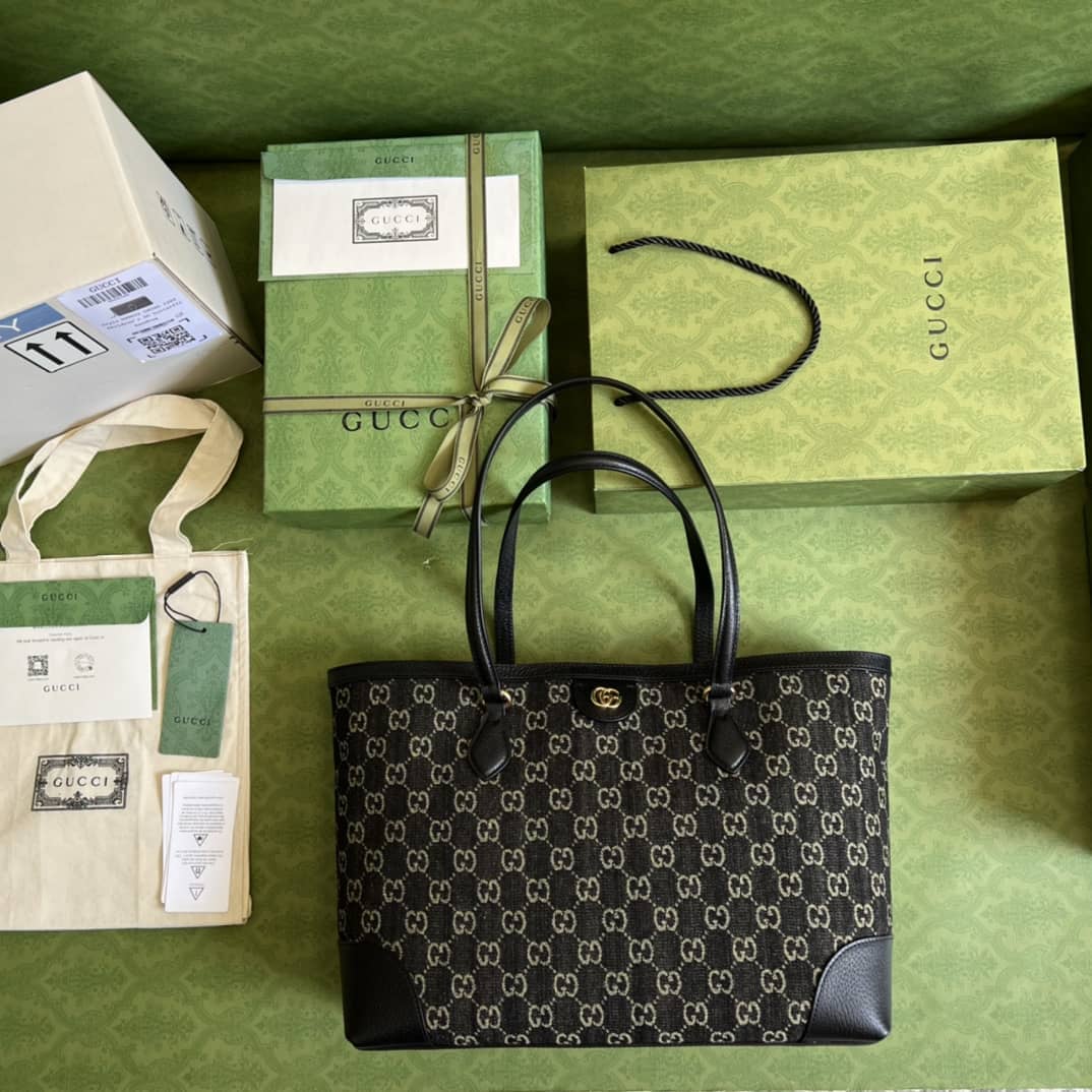 Gvc*1 Ophidia Medium Tote With Web Black 631685 Replica