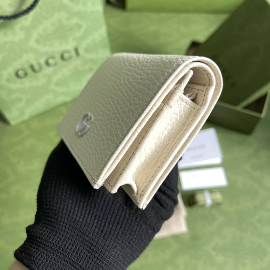 Gvc*1 GG Leather Card Case Wallet Black Replica 456126