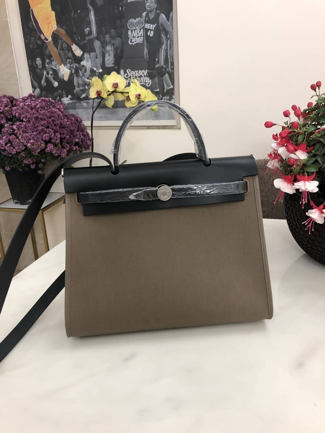 H**me5 Bag Replica 31 Canvas Leather HerBag