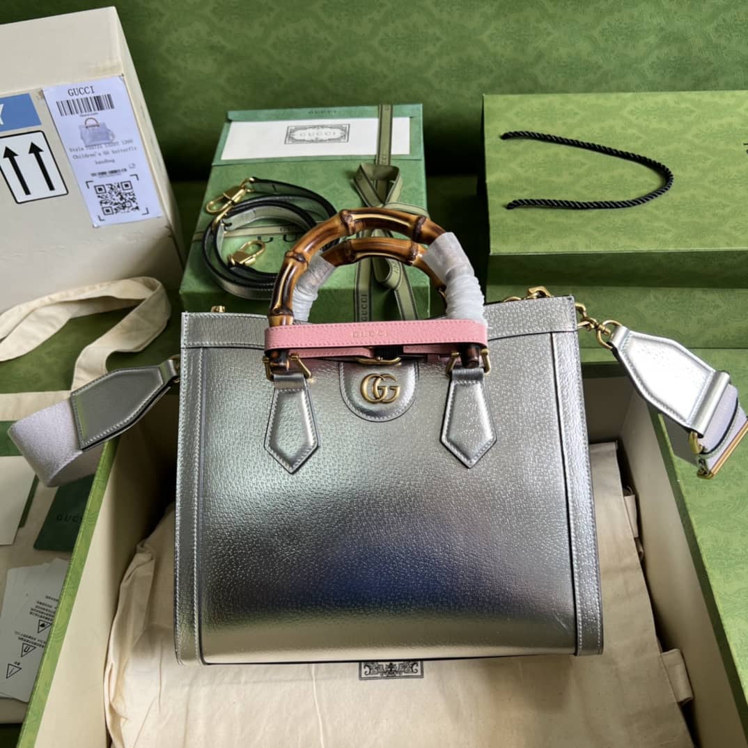 Gvc*1 Diana Small Tote Silver 702721 Replica Bag