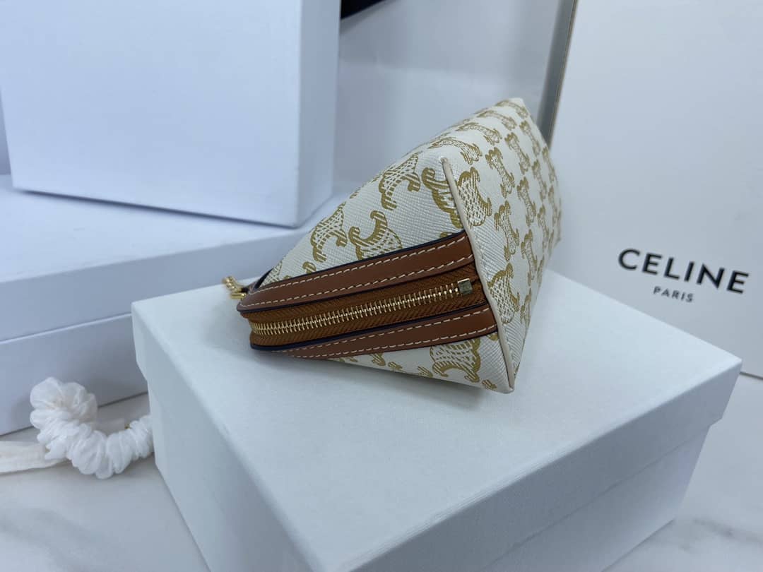 Ce1i*e Bag Dupe Triomphe Canvas Lambskin Chain Replica Clutch
