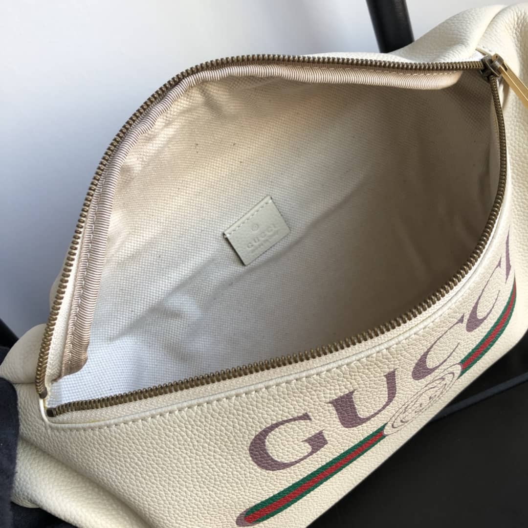 Gvc*1 Print Leather Belt Waist Bum Bag Replica White 493869