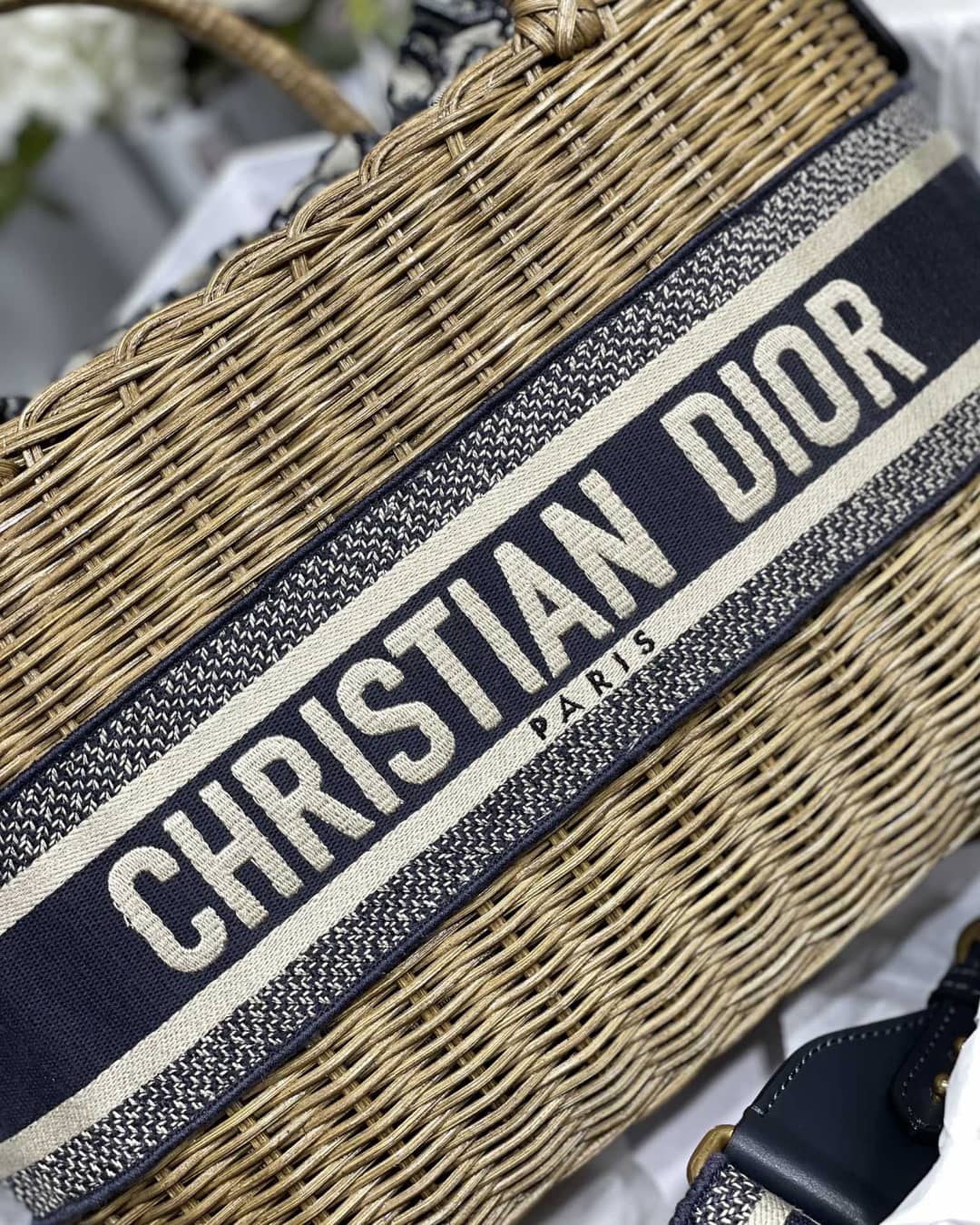 D10r Dupe Bag Medium Lady Natural Wicker