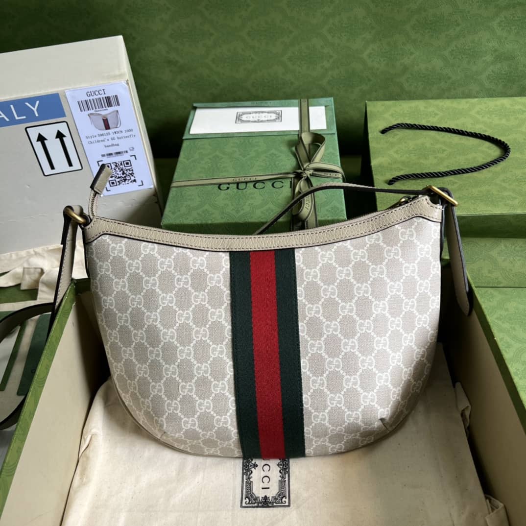 Gvc*1 Ophidia Small GG Svp*me Canvas White 598125 Replica Shoulder Bag