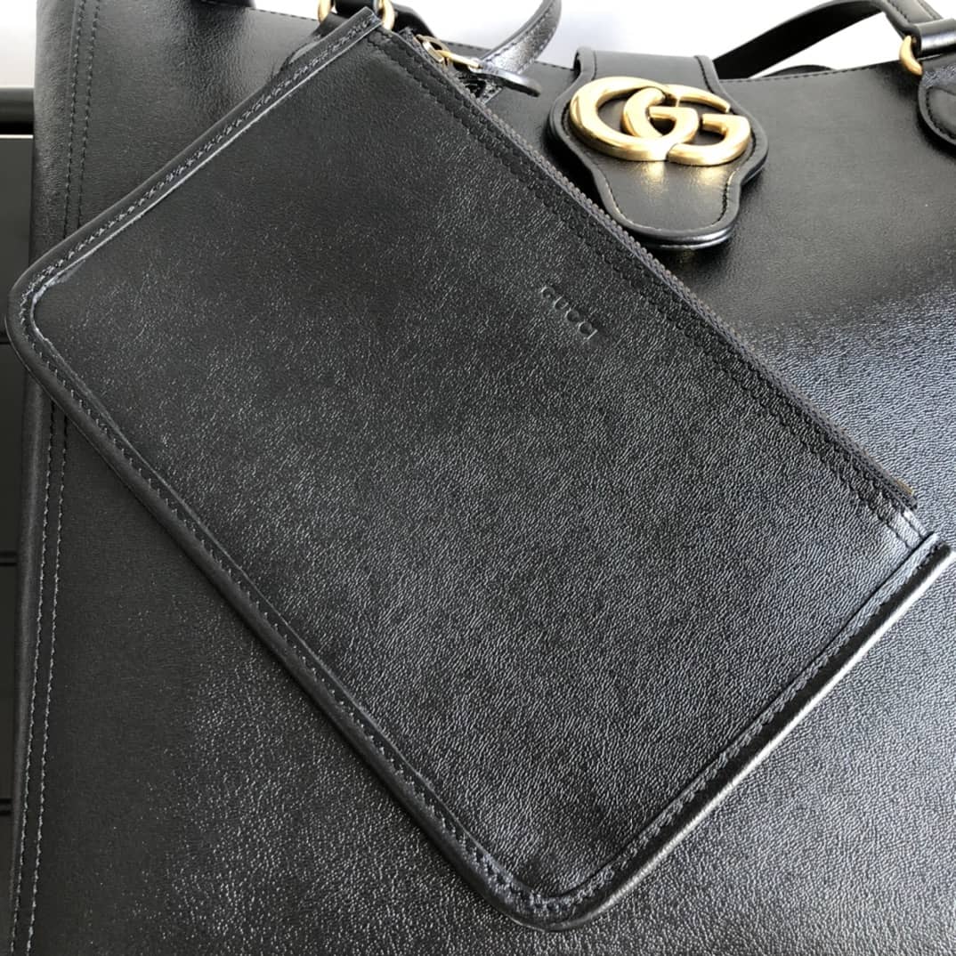Gvc*1 Medium With Double G Tote Black Replica 649577