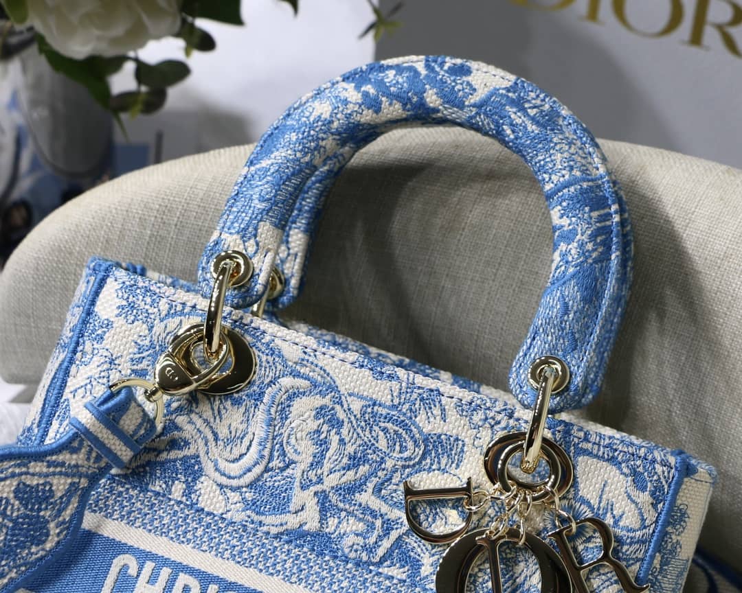 Lady D10r Dupe 24CM Paisley Embroidery Lady D-Lite Bag