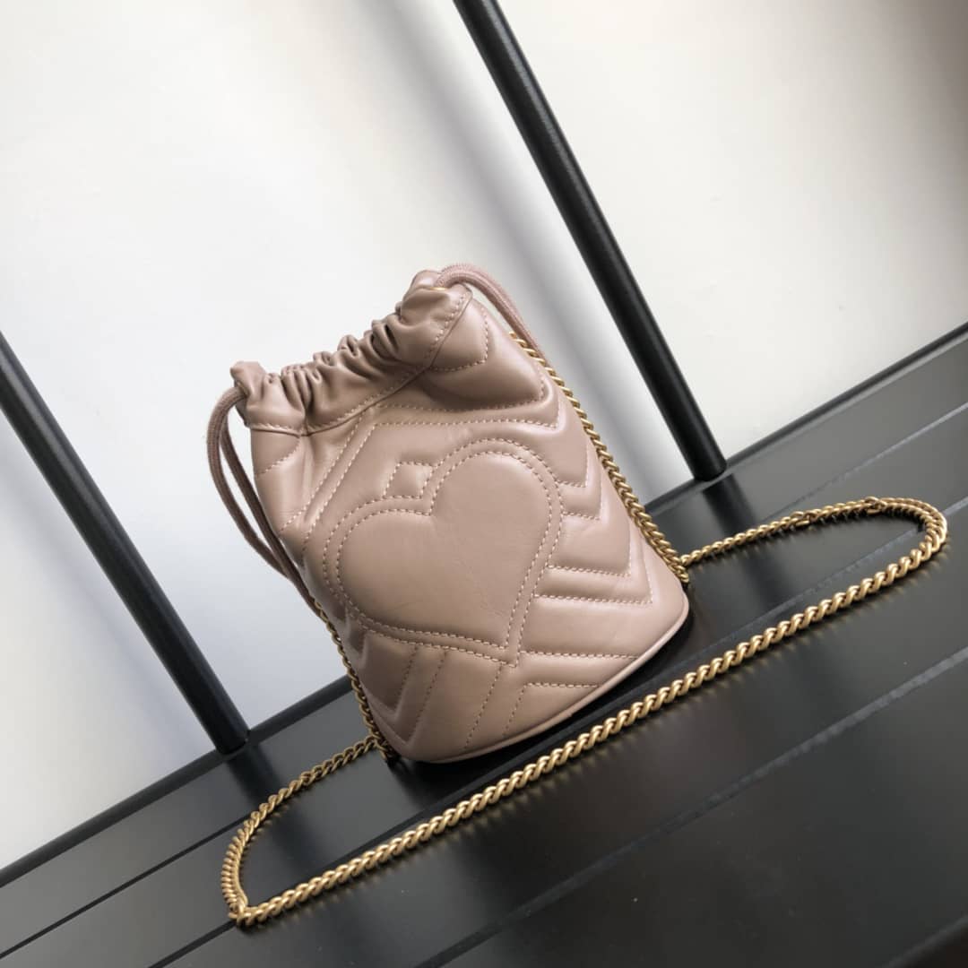 Gvc*1 GG Marmont Mini Bucket Crossbody Bag Replica Pink 575163