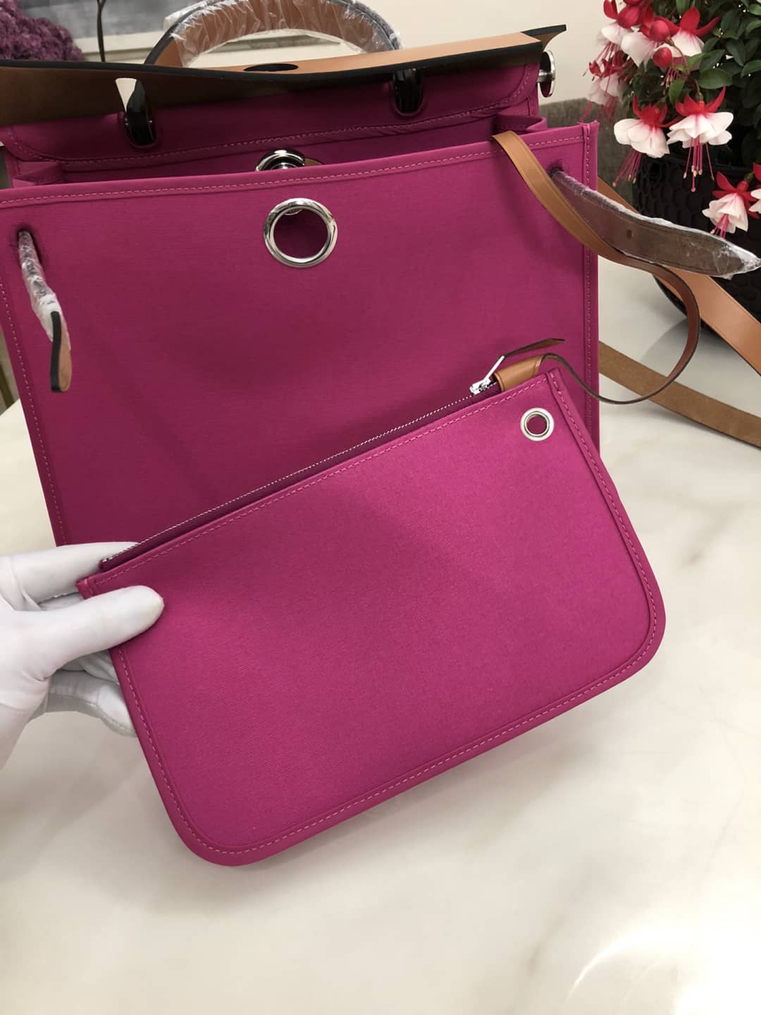 Replica H**me5 Birkin Bag 31 Canvas Leather HerBag