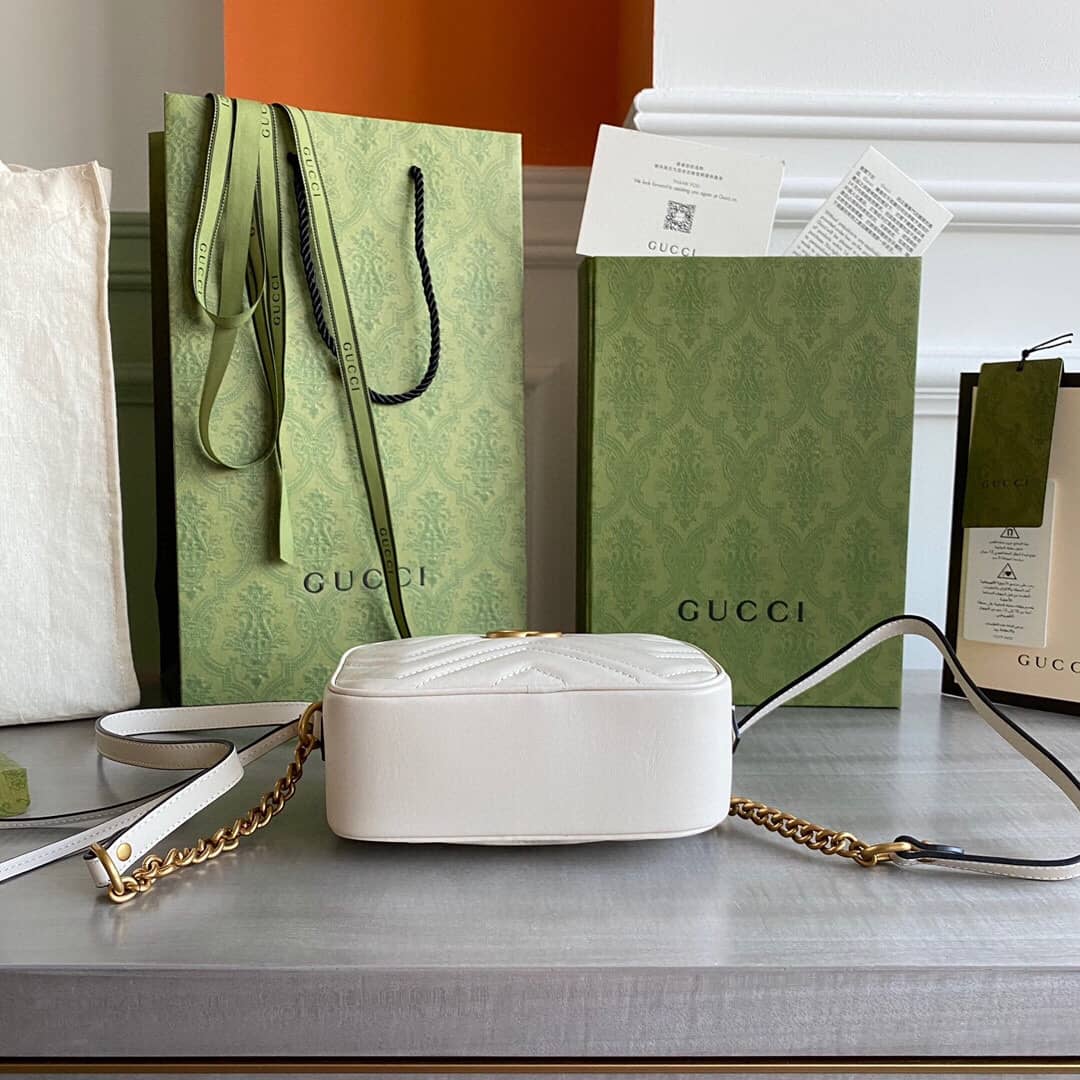 Gvc*1 GG Marmont Matelassé Mini Bag Replica White 448065